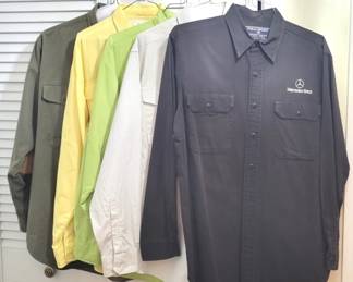 436 - Lot of Assorted L/S Sports Shirts Polo Sport /Mercedes Logo, Size M Columbia PFG Sports Shirts, Size M (qty 3) Authentic Dry Goods Polo Country by Ralph Lauren, w/ elbow patches, size M
