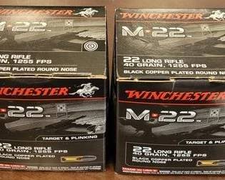 7518 - 2 Full Boxes Winchester 22LR Bullets Black Copper Plated
