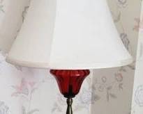 203 - Vintage Cranberry 24" Table Lamp You are buying a used as-is electric/electronic item. We do not guarantee all components are present, and if it is not expressly stated, it is untested.
