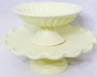 60 - 2 Maioliche Jessica Italian Compote Stands largest 4.5 x 13
