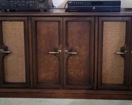 262 - Vintage Stereo Cabinet ONLY - NO electronics 28 x 65 x 20
