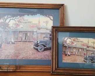 1272 - 2 Framed Coke Prints largest 14.5 x 17.5
