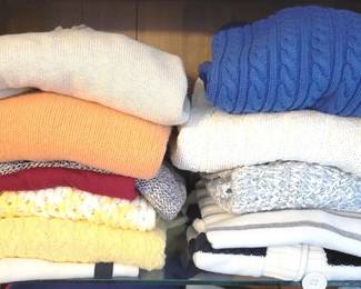 472 - Lot of Assorted Ladies Sweaters Polo by Ralph Lauren, size M - Lauren by Ralph Lauren, size S - Hinge, size S - Nautica, size S - Jones of NY, size M & more
