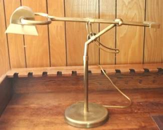 35h - Brass Adjustable Desk Lamp 20 x 26 You are buying a used as-is electric/electronic item. We do not guarantee all components are present, and if it is not expressly stated, it is untested.
