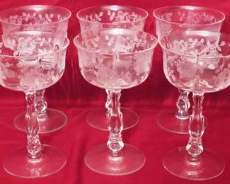 116 - 6 Fostoria Willowmere Tall Sherbets 5.5"
