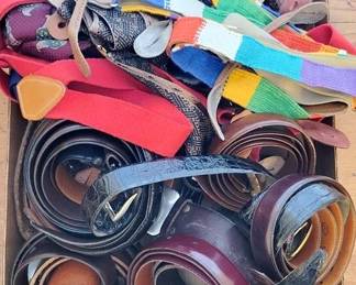 463 - Lot of Assorted Leather Belts & Suspenders Belts - size 34"
