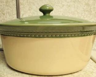 309 - Paula Deen 3.5qt Sage Stoneware Casserole 7 x 12 x 10
