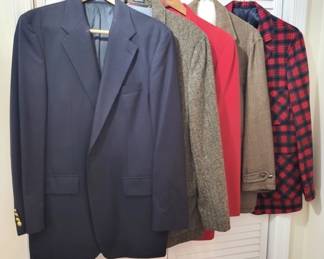 422 - Assorted Men's Sports Jackets Polo Univeristy Club by Ralph Lauren J.Crew, size 42R Polo University by Ralph Lauren Tweed Jacket - appears to be hand sewn Pendleton pure Virgin Wool, size M
