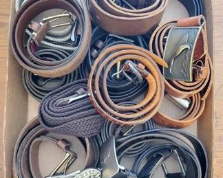 462 - Lot of Assorted Leather Belts & Buckles size 34"
