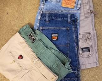 394 - Men's Work Shorts to include Denim Shorts Eddie Bauer's, Timberland, Levi Straus & Co. & more Size 33 mostly
