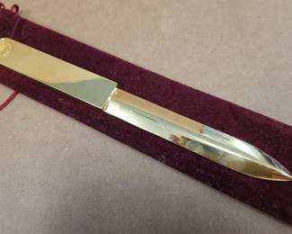 7567 - Longwood College Brass Letter Opener
