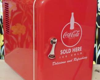 1130 - Coca Cola Mini Refrigerator 7 x 10 x 11, with cord, holds 6 Coke cans
