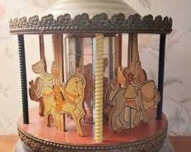 229 - Vintage Carousel Music Box 14 x 9 works well
