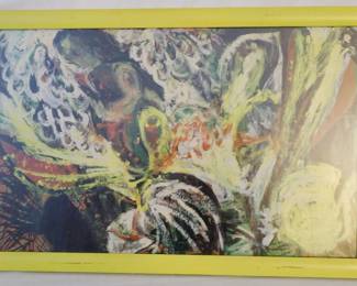 1226 - Vintage Framed Abstract Art
