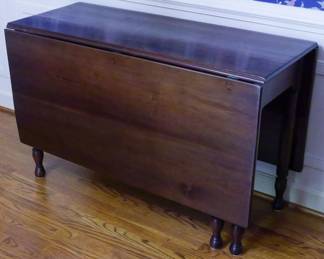 5 - Vintage Mahogany Turned Leg Drop Side Table 29x46x19.5
