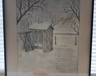 1033 - 1979 Sketch with Poem Signed 20.5x16.5
