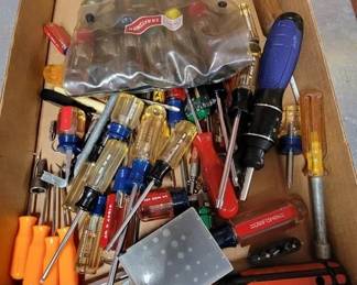 169 - Box Lot of Assorted Screwdrivers & more
