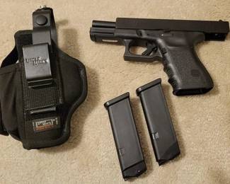864g - 9mm Glock w/ Holster & hard case s/n fcb304us Made in Austria NO SHIPPING AVAILABLE FOR ANY GUNS All guns will be sold according to Virginia law. ONLY VA RESIDENTS can bid on PISTOLS. Any firearm purchased at auction must be picked up at C&D Family Pawn Shop, exceptions. A background check will be required with a valid ID. C&D Family Shop will charge a fee per in-state long gun or pistol of $25 for transfer and for Out-of-State long gun a $30 fee. If you live in NC, you need to provide 2 forms of ID and there will be a $25 transfer fee for long guns. Pistols available only to VA residents. Firearms will be available for pick up at a later date at the C&D Family Pawn Shop located at 646A Piney Forest Rd, Danville, VA 24540, 434.791.2366

