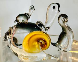 Murano animals, signed