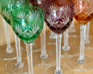 Bohemian Cut to Clear Goblets 