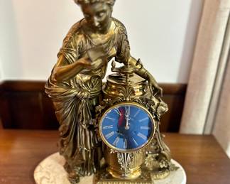 French bronze mantel clock.