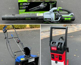 EGO leaf blower - Snow Joe elec. snowblower - CleanForce power washer