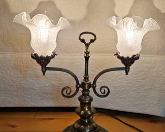 Quaint vintage brass lamp