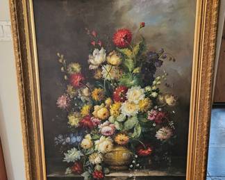 A very large floral painting