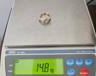 14K Gold/Diamond ring - weighs 14.8 grams