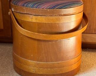 Wood bucket stool