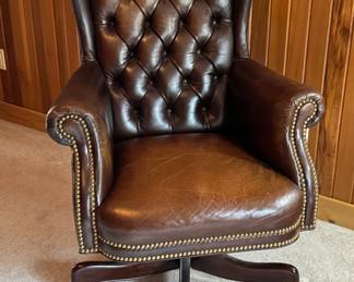 Hancock & Moore leather tufted executive office chair