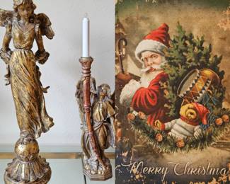 Angel candle holders & Santa "look-a-like" book box