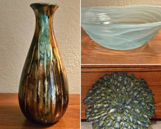 Glass bowls & vase