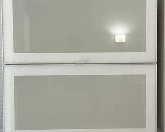 IKEA SEKTIONAL HORIZONTAL WALL CABINET | A single cabinet having 2 flip-up glass doors separated with glass shelf. - h. 30 x w. 16 x l. 30 in
