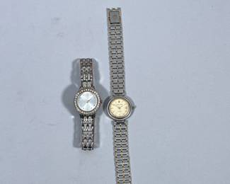 (2pc) PAIR WOMEN'S WRISTWATCHES | Including: vintage Charles Jordan quartz stainless steel watch, and other stainless steel watch.