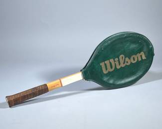 VINTAGE WILSON DICK STEVENS TENNIS RACKET | Vintage Wilson Dick Steven’s medium 4 5/8 tennis racket with cover. - w. 9 x l. 27 in
