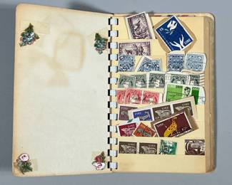 MONITOR STOCK BOOK STAMP COLLECTION | Monitor Stamp stock book including; Russian, European, Indian, American & more stamps! -  w. 4.75 x l. 7.5 in