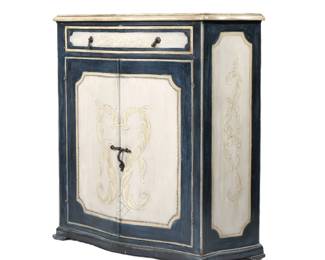 PAINTED MAHOGANY CABINET | Painted Brazilian mahogany cabinet having single drawer over 2 shelves cabinet. - h. 41 x w. 15 x l. 39 in
