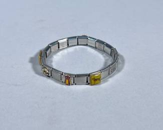 BLINQ ITALIAN CHARM BRACELET | Vintage Italian BLINQ stainless steel charm bracelet. - dia. 2.5 in