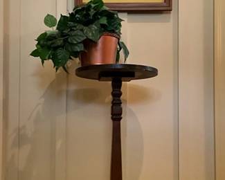 Plant Stand With Signed Art