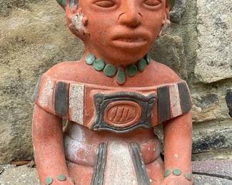 Terracotta Idolo De Sol Mayan
