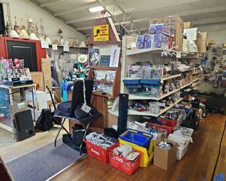 Clothing, Rain Boots, Shoes, Work Gloves, Caster Wheels, Mower Blades, Shop Tools, Clothing Racks, Gondola Shelving, Display Cases And More