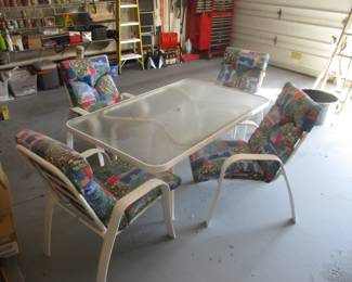 patio table and four chairs, brand new