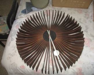 GEORGE NELSON AND ASSOCIATES, RIBWOOD CLOCK, CIRCA 1961, HOWARD MILLER, SLAT WALL CLOCK, VERY NICE, RARE