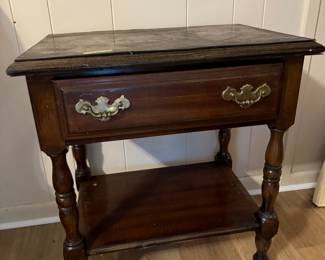 Item #7 - Wood Side Table 16"D x 24"W x 26.5"H - $20