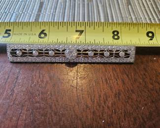 Fabulous diamond bar pin.