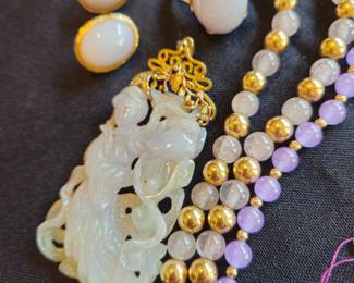 Jade in white and lavender