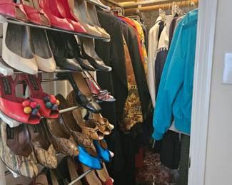 Three closets of shoes, sizes 9 1/2 - 10 narrow-med