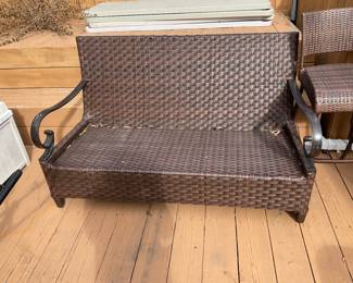 Matching outdoor wicker loveseat