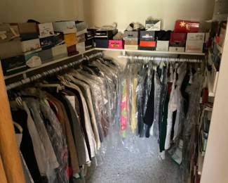 Closet full of clothes & shoes